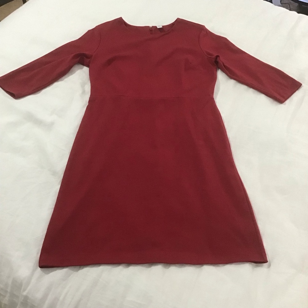 Old Navy Cassia Red Long Sleeve OLX  Sheath Dress, Size Large Tall